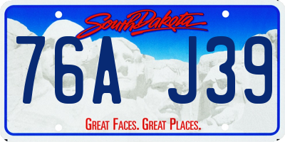 SD license plate 76AJ39