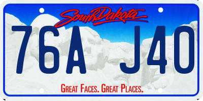 SD license plate 76AJ40