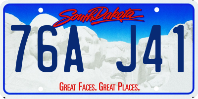SD license plate 76AJ41
