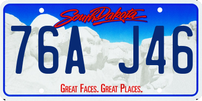 SD license plate 76AJ46