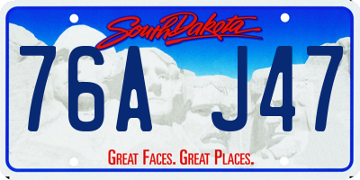 SD license plate 76AJ47