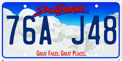 SD license plate 76AJ48
