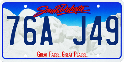 SD license plate 76AJ49