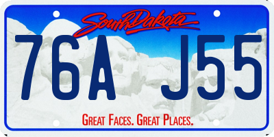 SD license plate 76AJ55