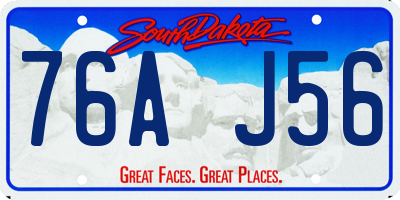 SD license plate 76AJ56