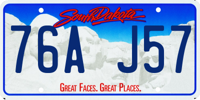 SD license plate 76AJ57