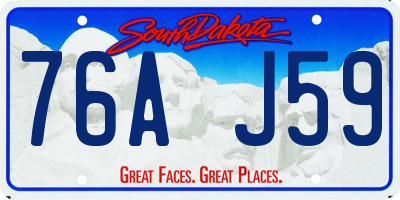 SD license plate 76AJ59