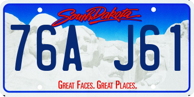 SD license plate 76AJ61