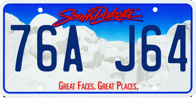 SD license plate 76AJ64