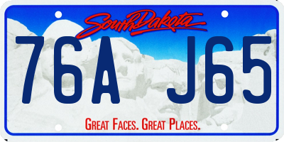 SD license plate 76AJ65