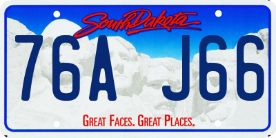 SD license plate 76AJ66