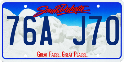 SD license plate 76AJ70