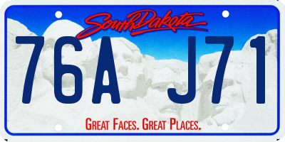 SD license plate 76AJ71