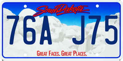 SD license plate 76AJ75
