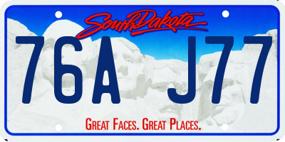 SD license plate 76AJ77