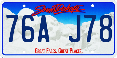 SD license plate 76AJ78