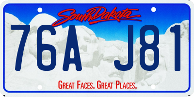 SD license plate 76AJ81