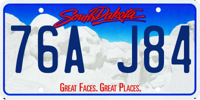 SD license plate 76AJ84