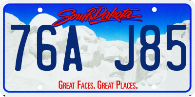 SD license plate 76AJ85