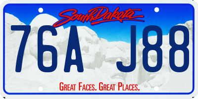 SD license plate 76AJ88
