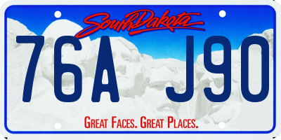 SD license plate 76AJ90