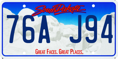 SD license plate 76AJ94