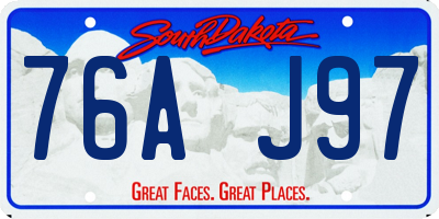 SD license plate 76AJ97
