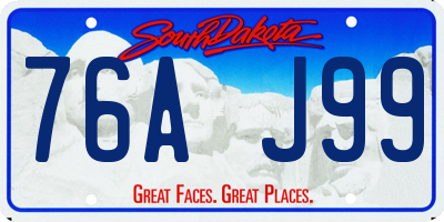 SD license plate 76AJ99