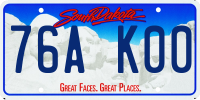 SD license plate 76AK00