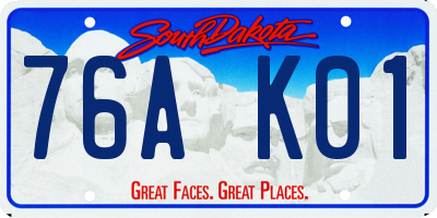 SD license plate 76AK01