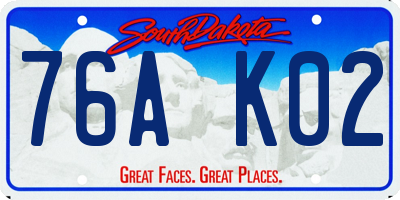 SD license plate 76AK02