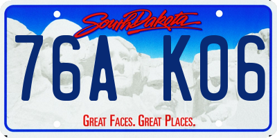 SD license plate 76AK06