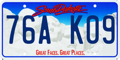 SD license plate 76AK09