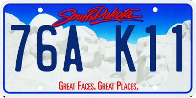 SD license plate 76AK11