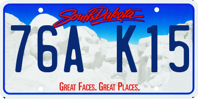 SD license plate 76AK15