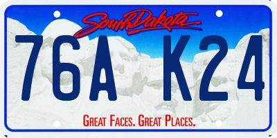 SD license plate 76AK24
