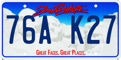 SD license plate 76AK27