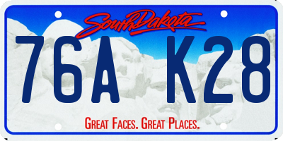 SD license plate 76AK28
