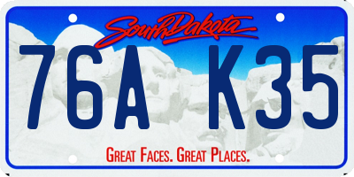 SD license plate 76AK35