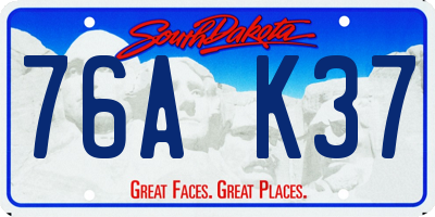 SD license plate 76AK37