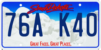 SD license plate 76AK40