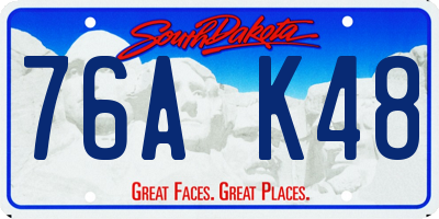 SD license plate 76AK48