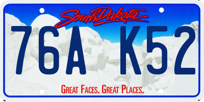 SD license plate 76AK52