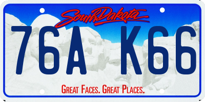 SD license plate 76AK66