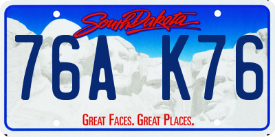 SD license plate 76AK76