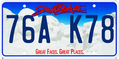 SD license plate 76AK78