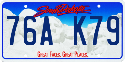 SD license plate 76AK79