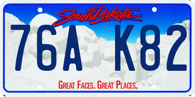 SD license plate 76AK82