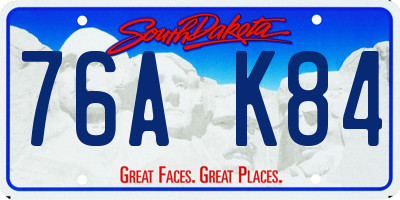 SD license plate 76AK84