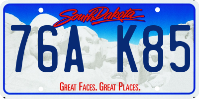 SD license plate 76AK85